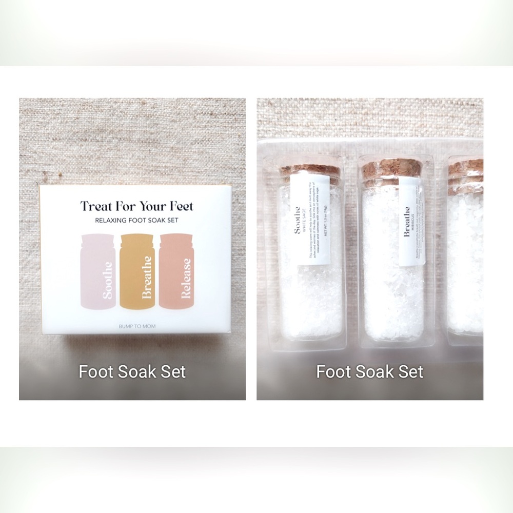 BNIB PREGNANCY FEET RETREAT RELAXING FOOT SOAK SET 3 Different bottles of Scents